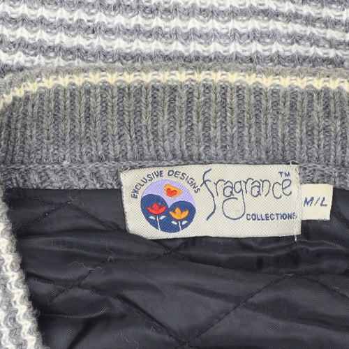Fragrance Collection Men's Grey Geometric Wool Jacket M