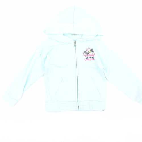 Animal Girls Blue Basic Hooded Jacket 5-6 Years