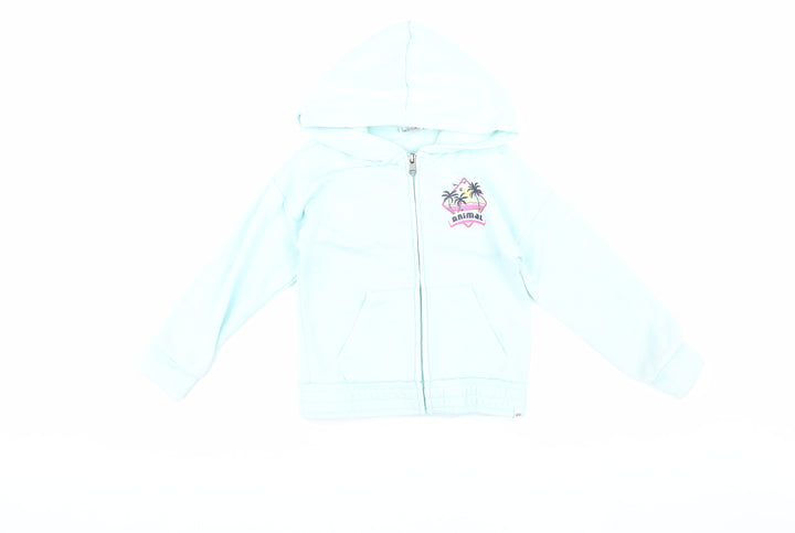 Animal Girls Blue Basic Hooded Jacket 5-6 Years