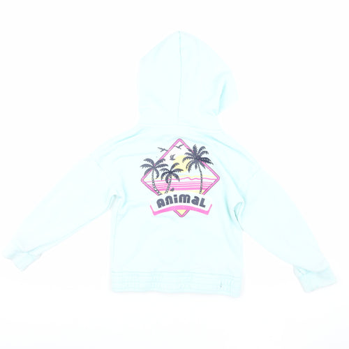 Animal Girls Blue Basic Hooded Jacket 5-6 Years
