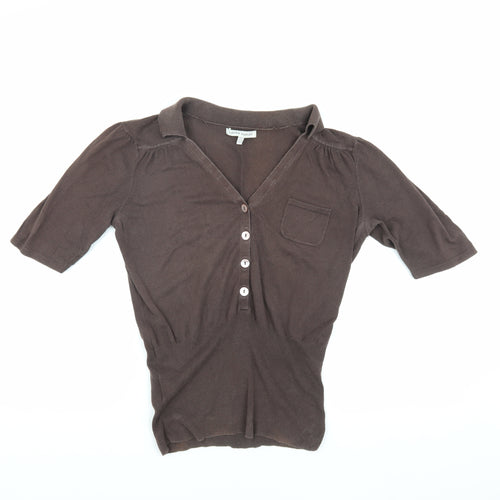 Laura Ashley Women's Brown Henley Jumper Size 14