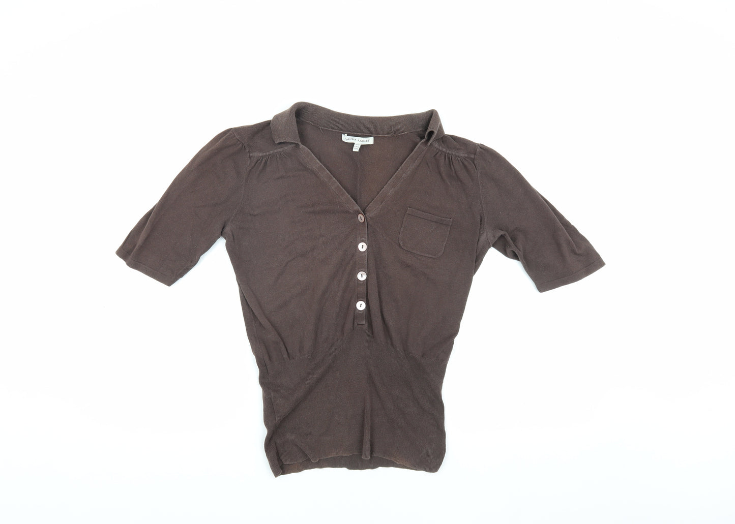 Laura Ashley Women's Brown Henley Jumper Size 14