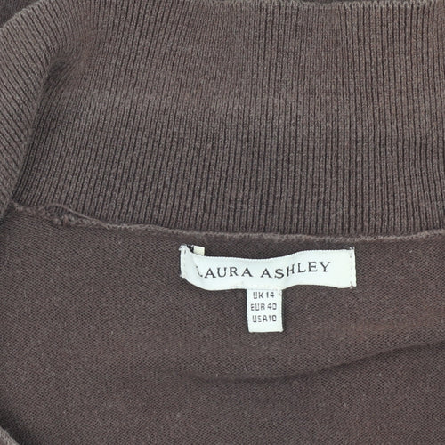 Laura Ashley Women's Brown Henley Jumper Size 14
