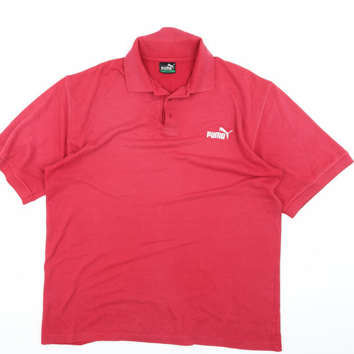 Puma Men's Red Polo Shirt Size L