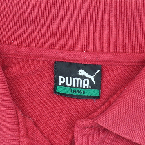 Puma Men's Red Polo Shirt Size L