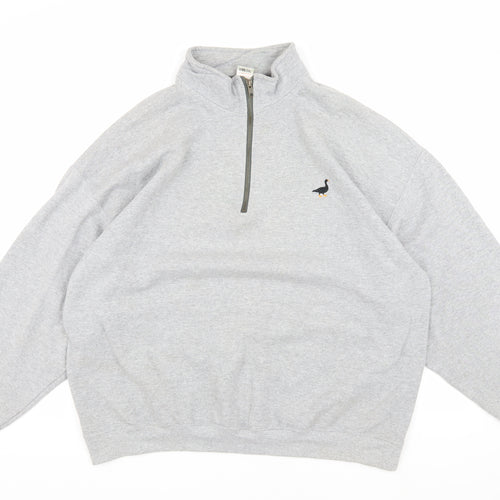 G&G Men's Grey 2XL 1/4 Zip Sweatshirt Logo