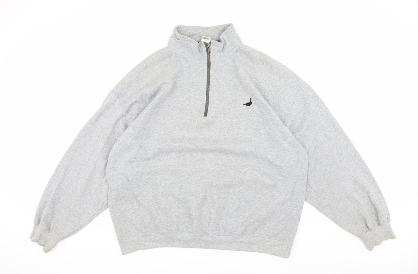 G&G Men's Grey 2XL 1/4 Zip Sweatshirt Logo