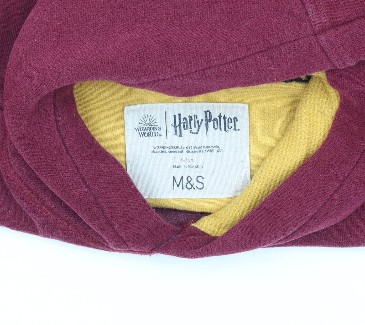 Marks and Spencer Boys Gryffindor Red Hoodie 6-7 Years Pullover