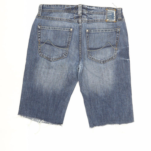 Munitory Men's Blue Cropped Denim Jeans, Size 34