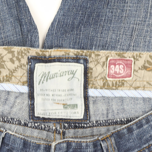 Munitory Men's Blue Cropped Denim Jeans, Size 34