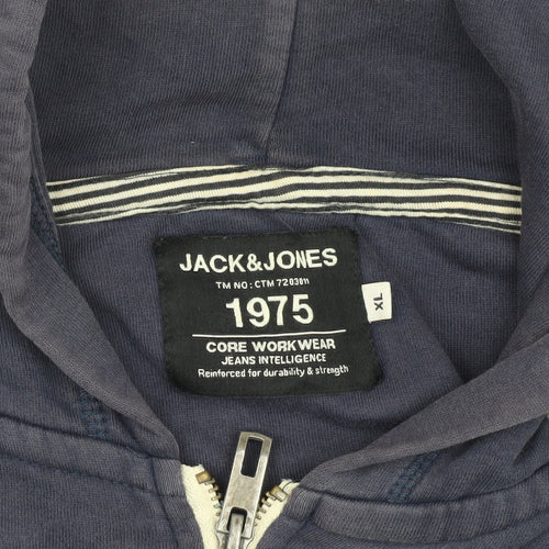 Jack & Jones Men's Blue XL Hooded Zip Jacket