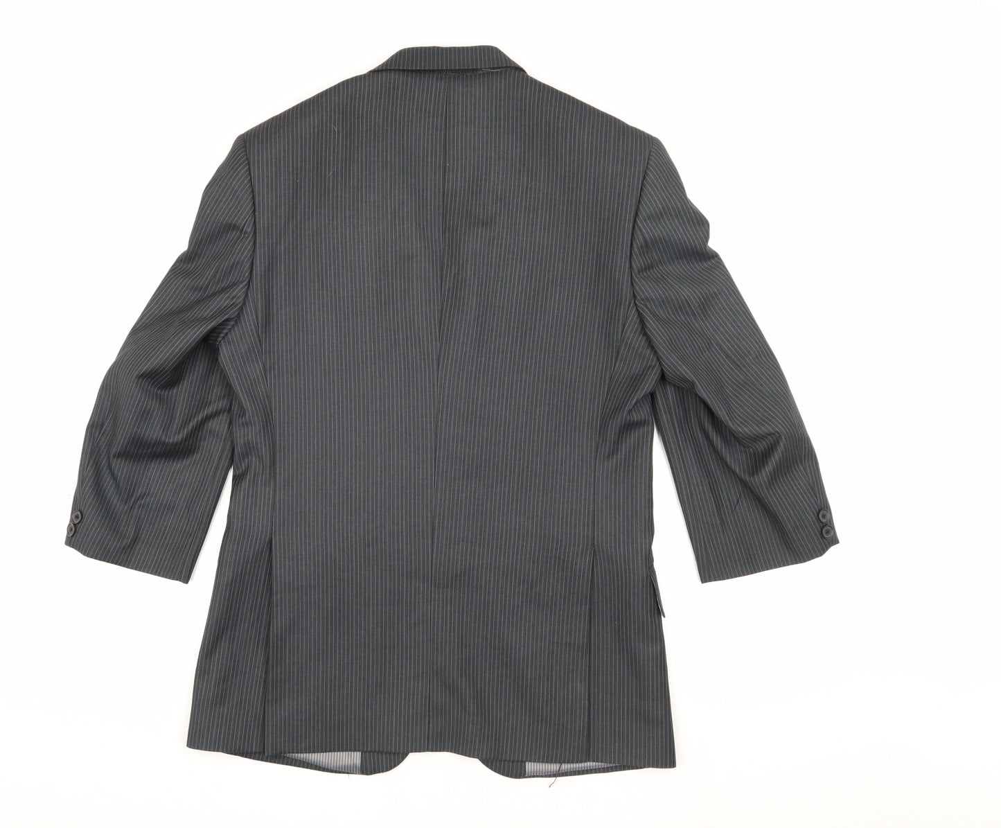 Burton Men's Grey Striped Tailored Suit Jacket 36S