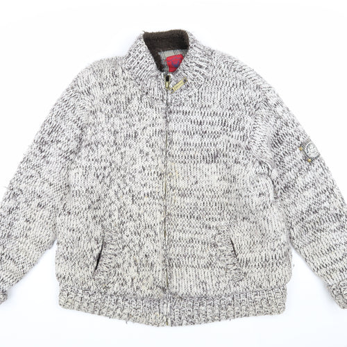Original Quality Knitwear Men's XL Grey Knit Jacket