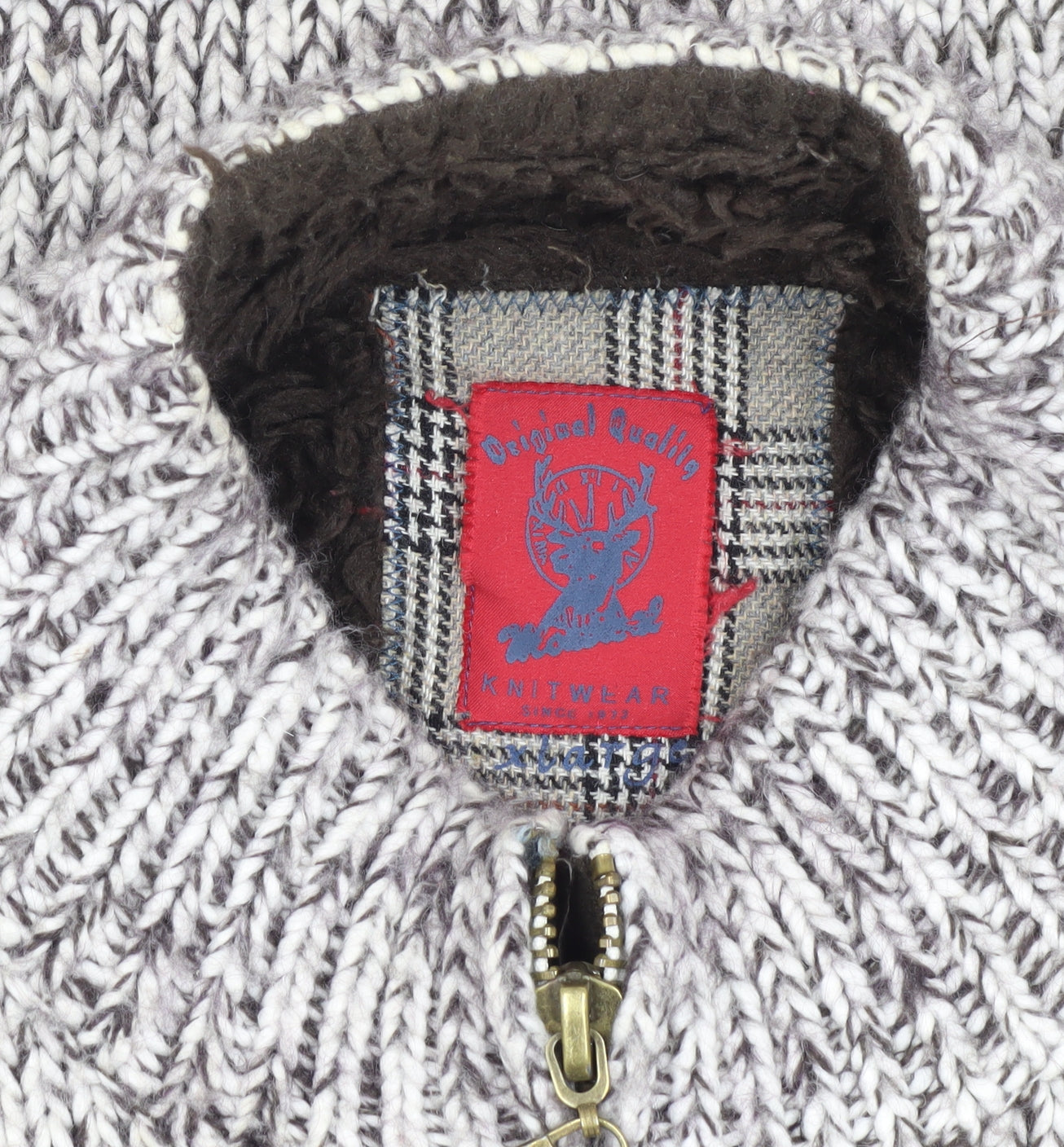 Original Quality Knitwear Men's XL Grey Knit Jacket