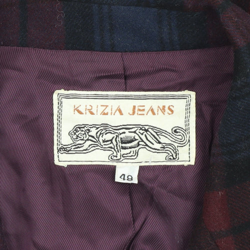 Krizia Jeans Men's Multicoloured Plaid Blazer UK 38, Vintage
