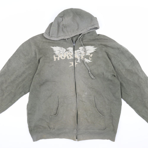 Hurley Men's Green Hooded Jacket XL Full Zip