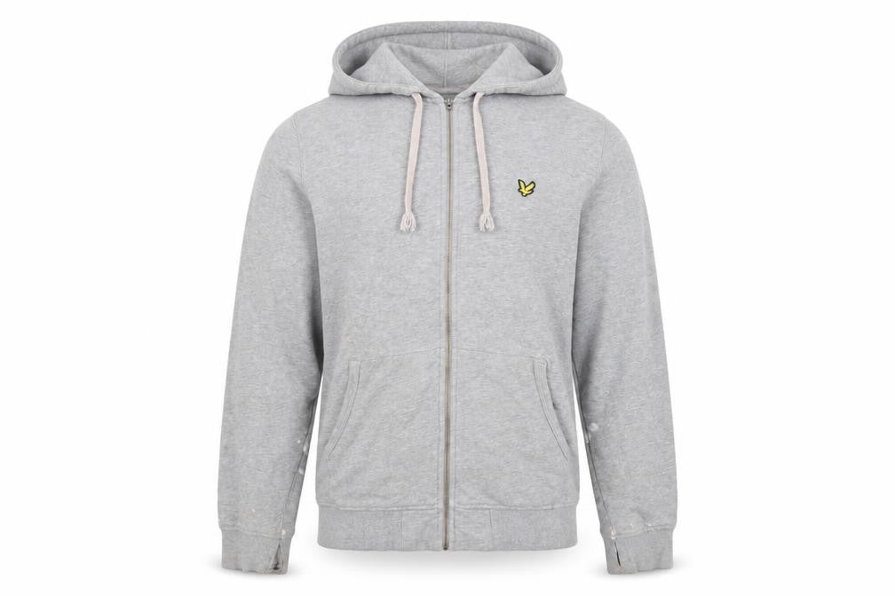 Front view of Lyle & Scott Men's Grey Hooded Jacket, size L