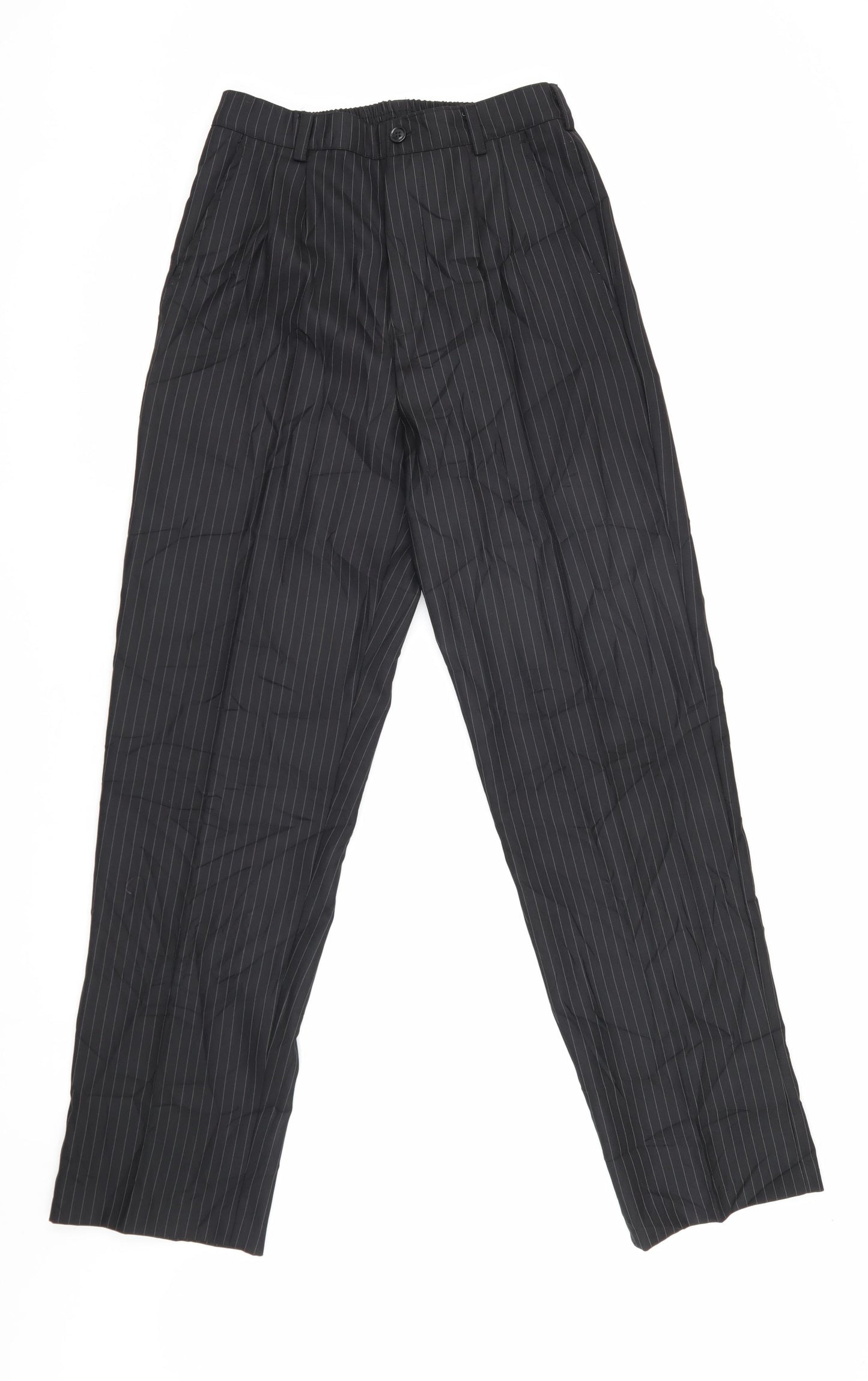 AVE Women's Black Pinstripe Trousers Size 16