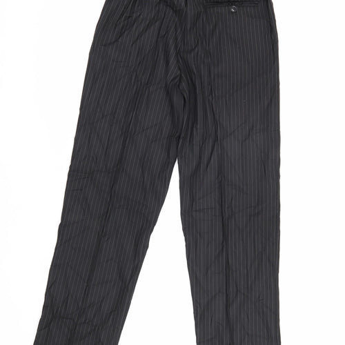 AVE Women's Black Pinstripe Trousers Size 16