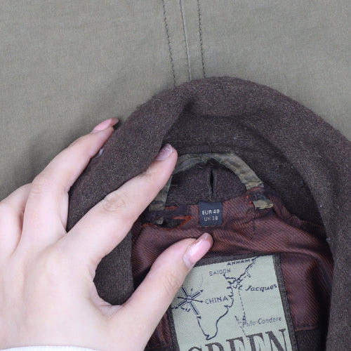 Green Bay Men's Brown Long Overcoat Size 38