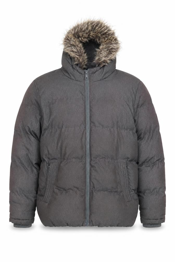 Front view of SoulCal Men's Grey Puffer Jacket S