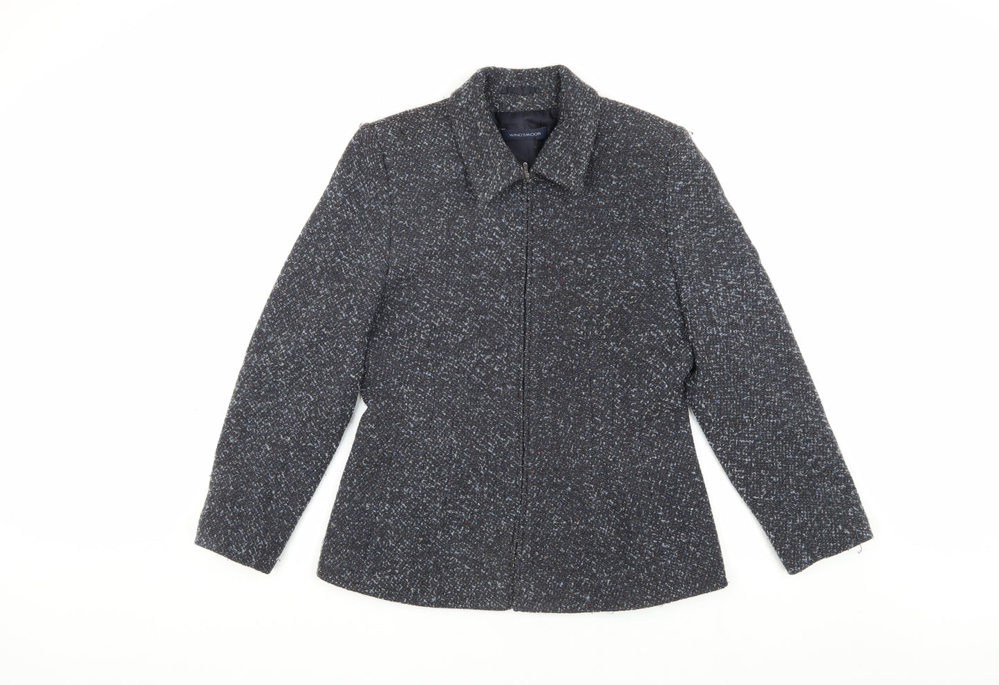 Windsmoor Women's Grey Wool Tweed Mid-Length Coat