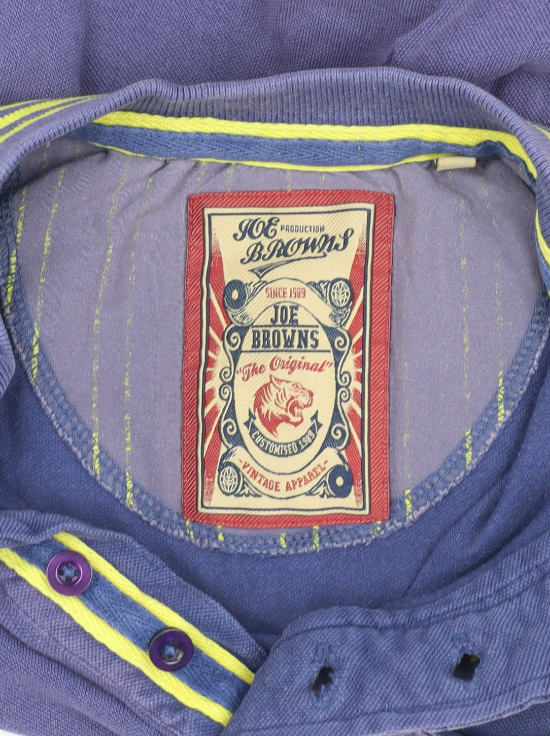 Joe Browns Men's Purple Polo Shirt S Retro Style