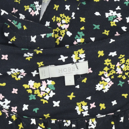 Hobbs Women's Black Floral Blouse, Size S, 3/4 Sleeve