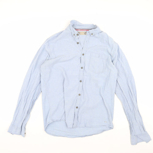 iSolid Men's Blue Long Sleeve Button-Up Shirt - L