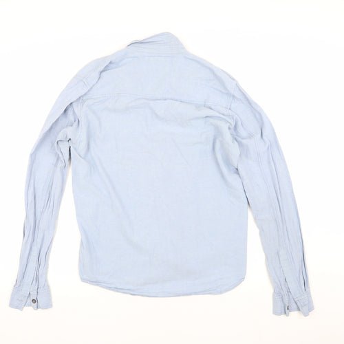 iSolid Men's Blue Long Sleeve Button-Up Shirt - L