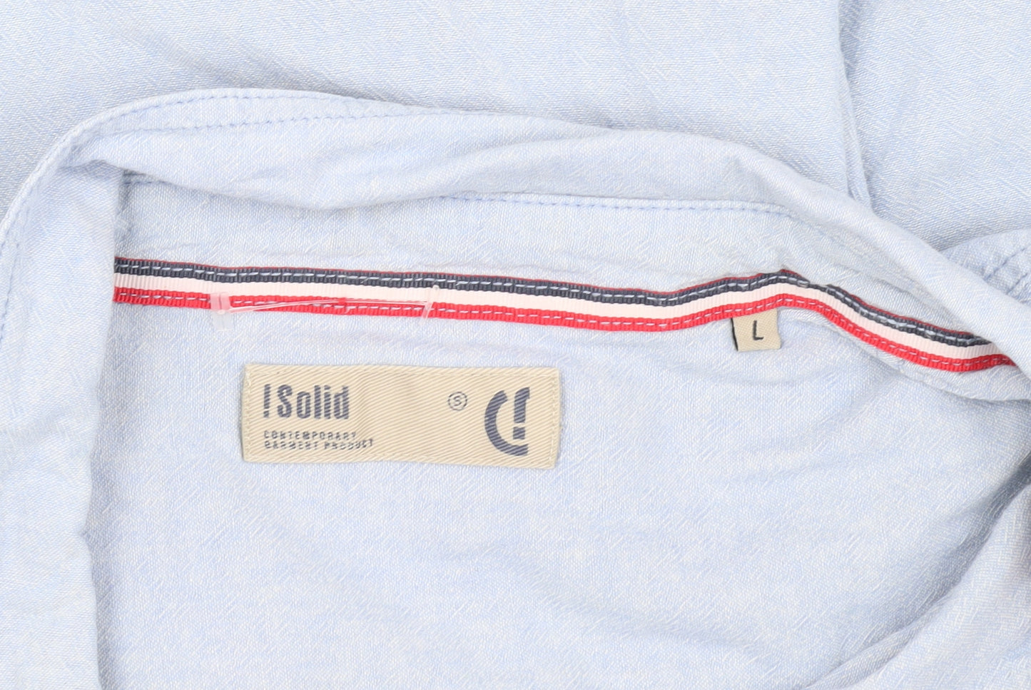 iSolid Men's Blue Long Sleeve Button-Up Shirt - L