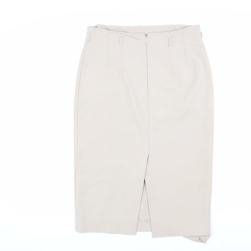Topshop Women's Beige Midi Pencil Skirt UK 12