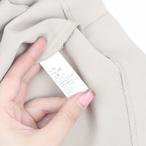 Topshop Women's Beige Midi Pencil Skirt UK 12