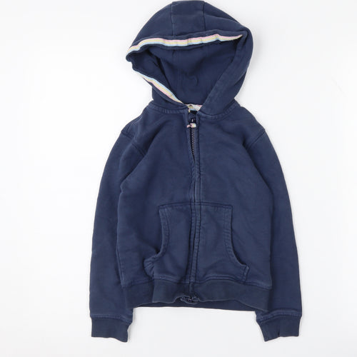 Marks and Spencer Girls Blue Hoodie Size 7 Full Zip