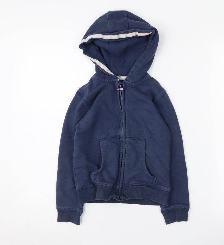 Marks and Spencer Girls Blue Hoodie Size 7 Full Zip