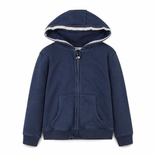 Marks and Spencer Girls Blue Hoodie Size 7 Full Zip