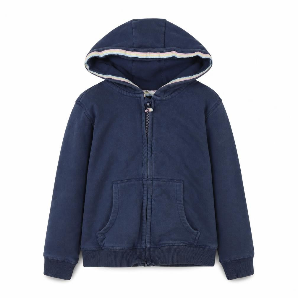 Marks and Spencer Girls Blue Hoodie Size 7 Full Zip