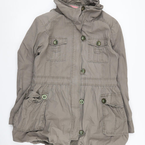 Ernie Women's Brown Military Hooded Jacket Size 16