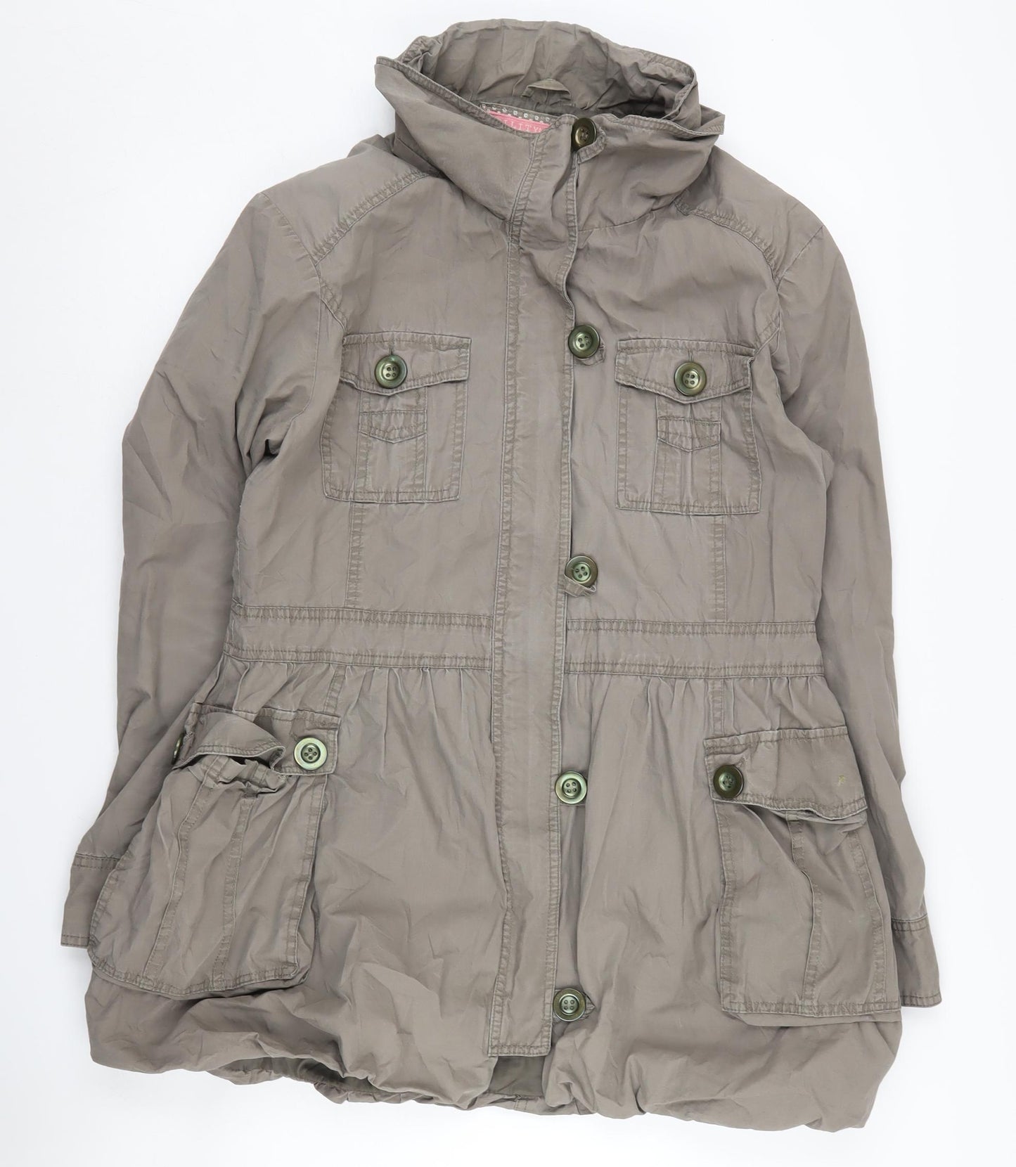 Ernie Women's Brown Military Hooded Jacket Size 16