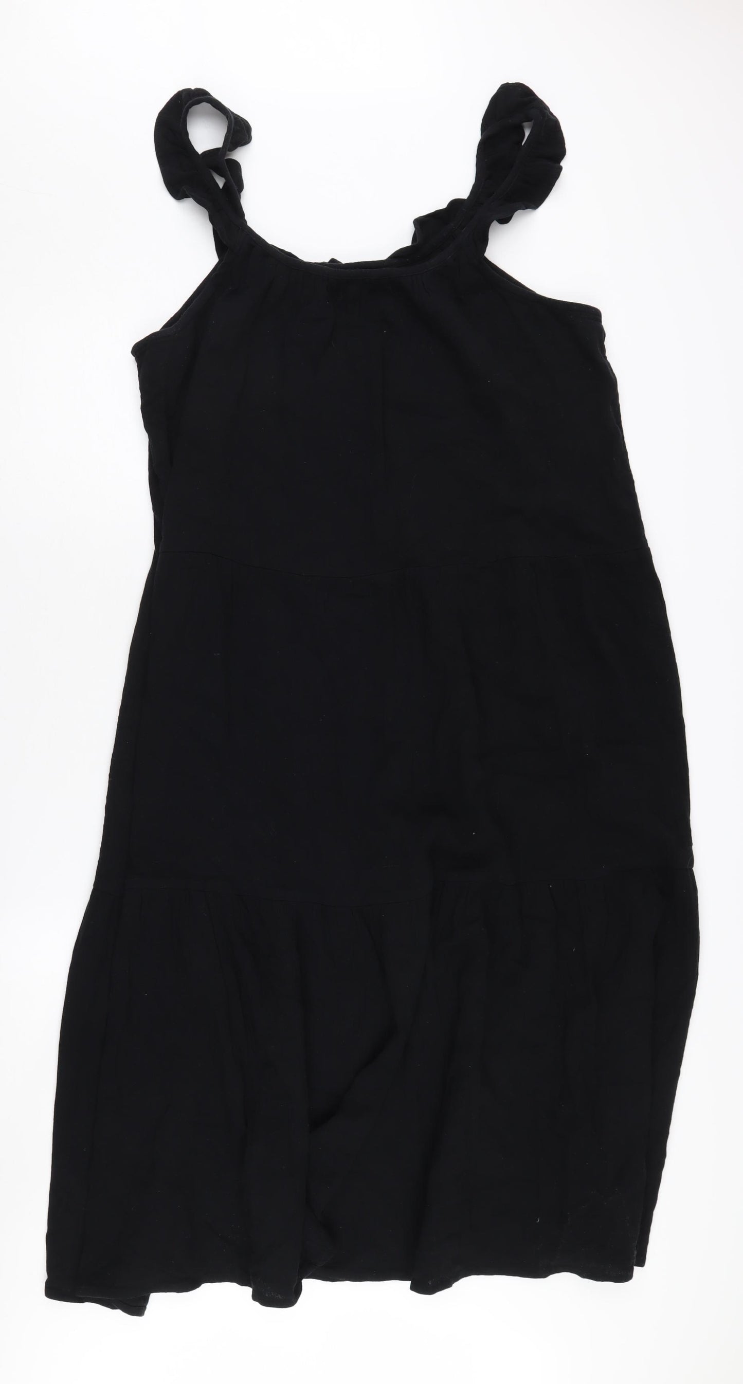 Next Women's Black Cotton Dress Size 16 Sleeveless