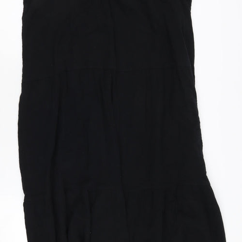 Next Women's Black Cotton Dress Size 16 Sleeveless