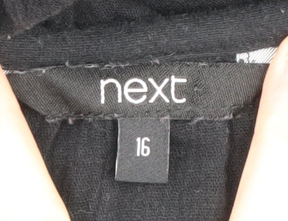 Next Women's Black Cotton Dress Size 16 Sleeveless