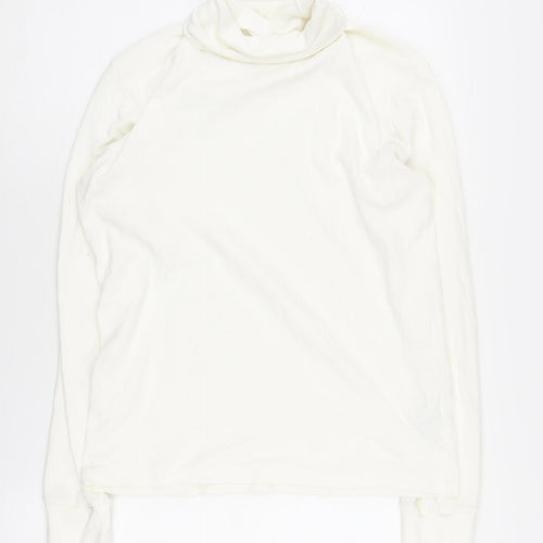Uniqlo Women's Ivory Cotton Pullover, S, Cowl Neck