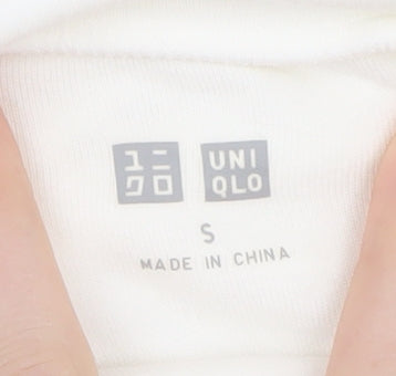 Uniqlo Women's Ivory Cotton Pullover, S, Cowl Neck
