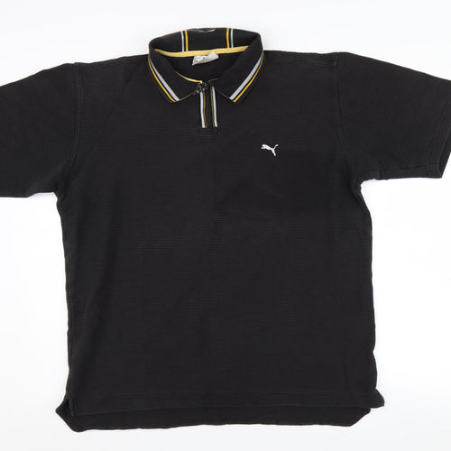 Puma Men's Black Polo Shirt L Collared Casual