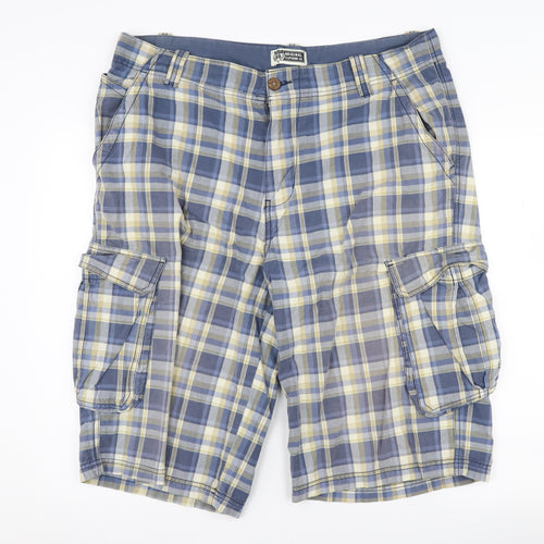 Route 66 Men's Multicoloured Plaid Cargo Shorts 38