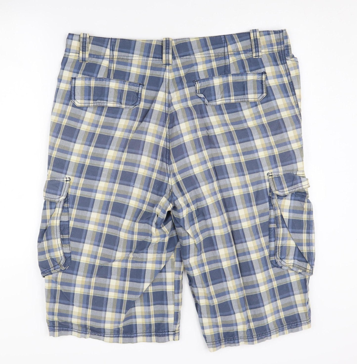 Route 66 Men's Multicoloured Plaid Cargo Shorts 38