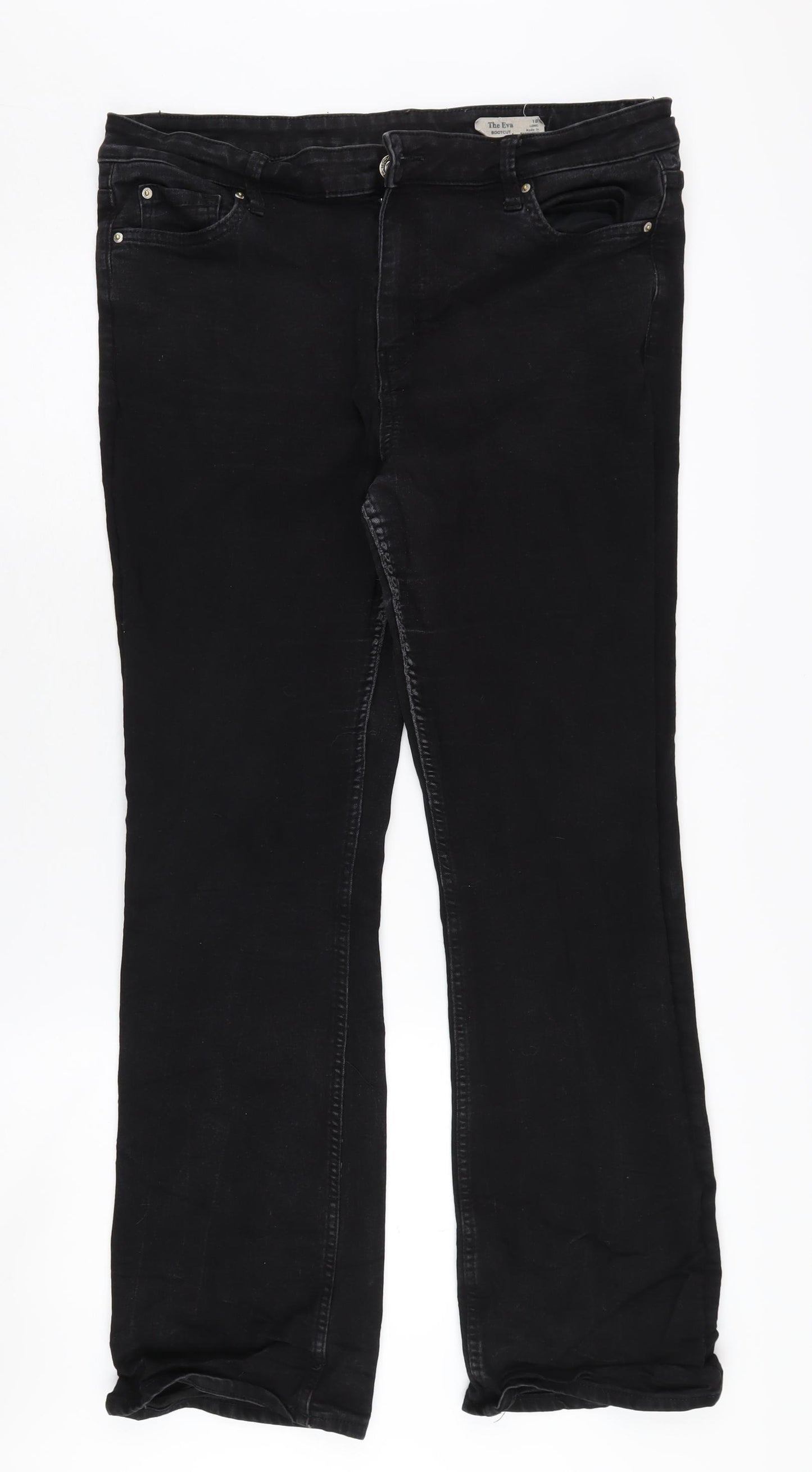 Marks and Spencer Women's Black Bootcut Jeans, Size 18, Regular Fit