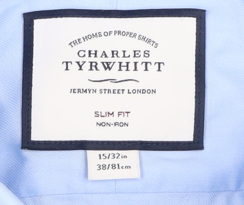 Charles Tyrwhitt Men's Sky Slim Fit Shirt, 15/32 - Blue