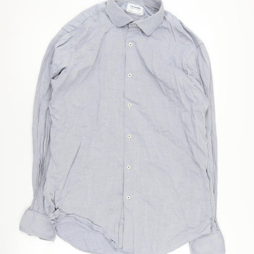 T.M. Lewin Men's Blue Long Sleeve Shirt, Size 16